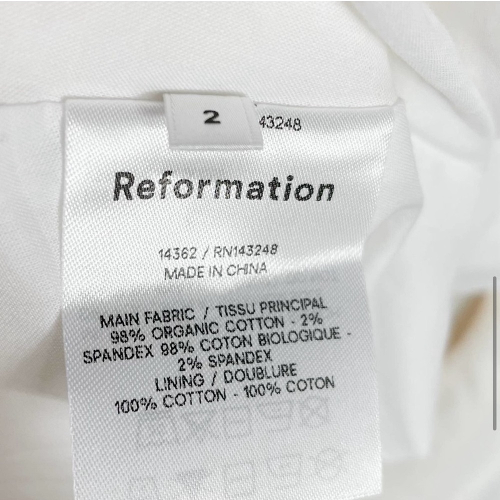 Reformation White Off-Shoulder Midi Dress - Picture 8 of 8